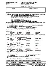 Đề kiểm tra học kỳ II môn Tiếng Anh Lớp 8 - Mã đề 135 - Năm học 2018-2019 - Trường THCS Nguyễn Văn Trỗi